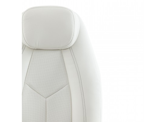 Кресло BOSS хром (кожзам/белый) в Ростове-на-Дону