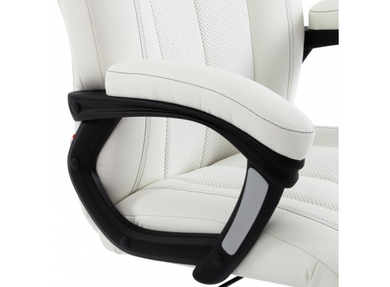 Кресло BOSS хром (кожзам/белый) в Ростове-на-Дону