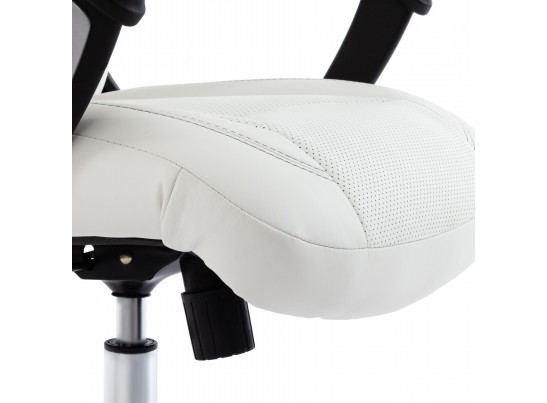 Кресло BOSS хром (кожзам/белый) в Ростове-на-Дону