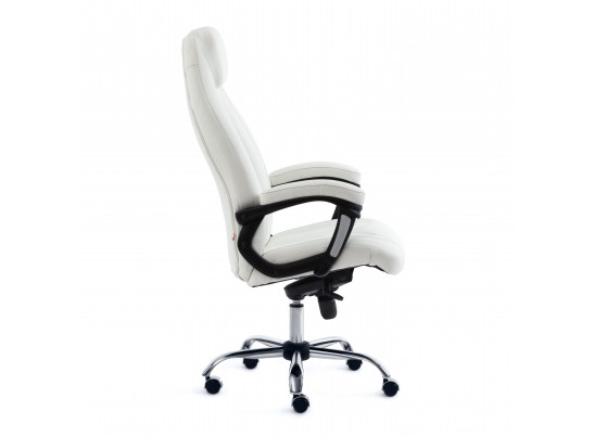 Кресло BOSS люкс хром (кожзам/белый) в Ростове-на-Дону
