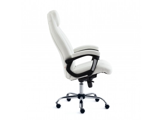 Кресло BOSS люкс хром (кожзам/белый) в Ростове-на-Дону