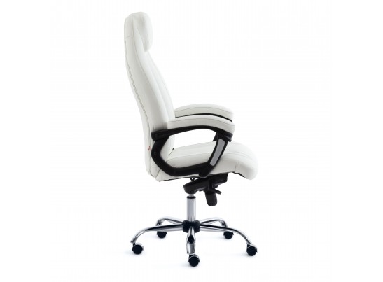 Кресло BOSS люкс хром (кожзам/белый) в Ростове-на-Дону