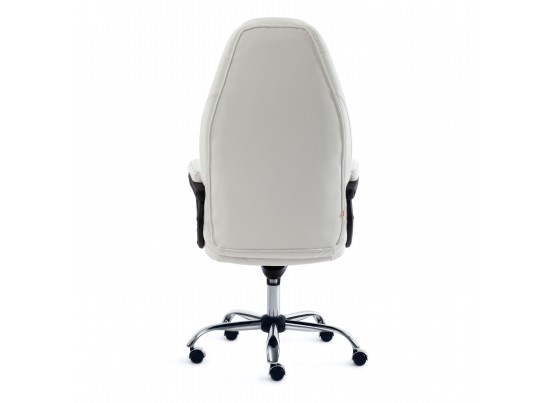 Кресло BOSS люкс хром (кожзам/белый) в Ростове-на-Дону