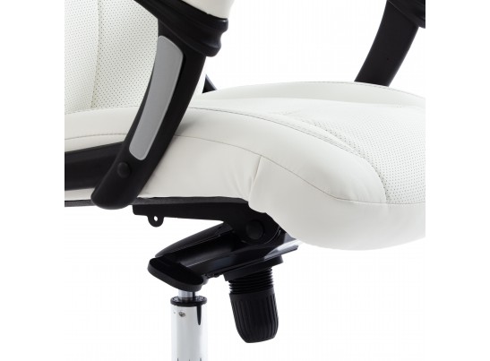 Кресло BOSS люкс хром (кожзам/белый) в Ростове-на-Дону