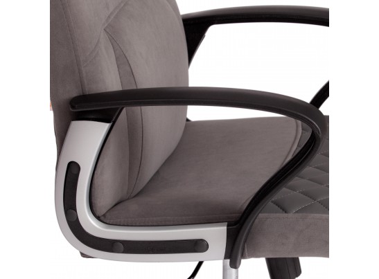Кресло ADVANCE (флок/кожзам/серый/металлик) в Ростове-на-Дону