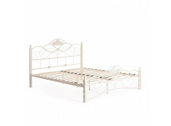 Кровать двуспальная CANZONA 160 Белый (butter white) Wood slat base