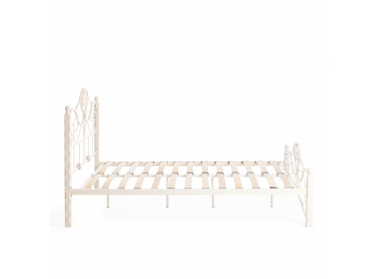 Кровать двуспальная CANZONA 160 Белый (butter white) Wood slat base