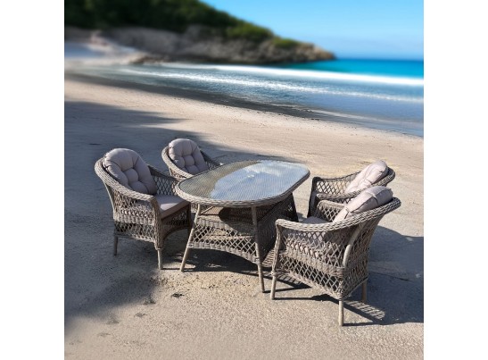 Комплект мебели T217/270/LV-217 Beige (4+1) с зонтом в комплекте в Ростове-на-Дону