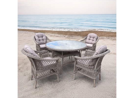 Комплект мебели T219/270/LV-217 Beige (4+1) с зонтом в комплекте в Ростове-на-Дону