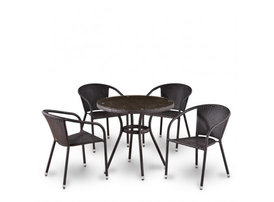 Комплект плетеной мебели T282ANT/Y137C-W53 Brown (4+1) в Ростове-на-Дону