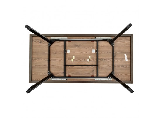 Стол Dublin раскладной 110-140х70х77 лиственница горная с чёрными ножками в Ростове-на-Дону