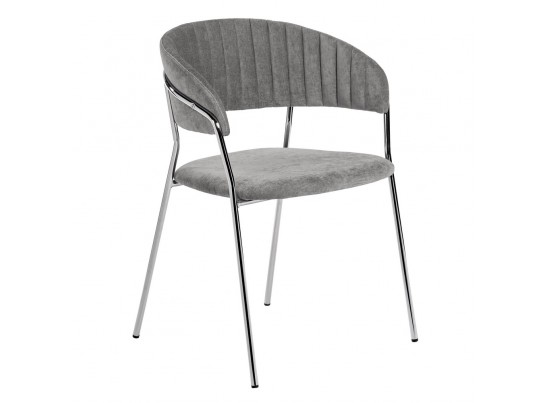 Комплект из 2-х стульев Turin серый вельвет с хромированными ножками в Ростове-на-Дону