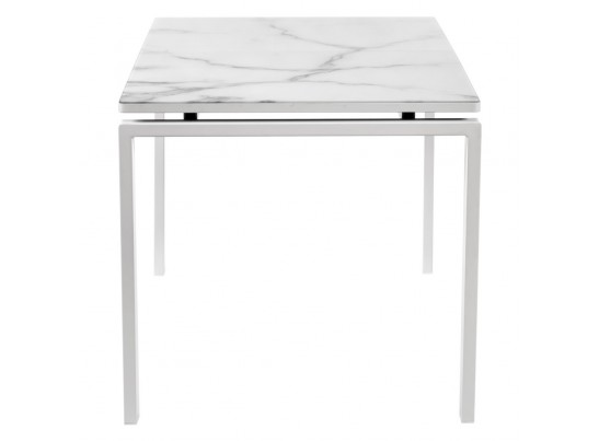 Стол Areal раскладной 140-180х80х75 белый мрамор с белыми ножками в Ростове-на-Дону