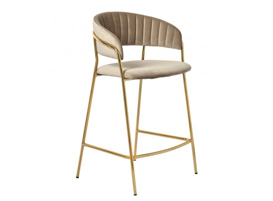 Комплект из 2-х стульев полубарных Turin латте с золотыми ножками в Ростове-на-Дону