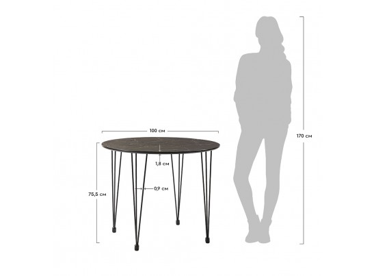 Стол Solution белый с чёрным, 100см в Ростове-на-Дону