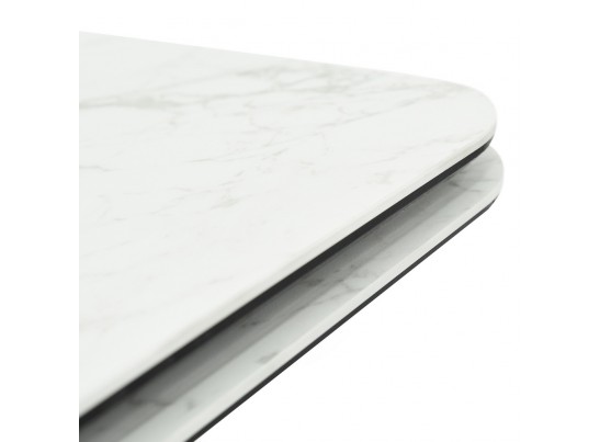 Стол Vito раскладной 120-184x80x75см, керамогранит белый мрамор, чёрный в Ростове-на-Дону