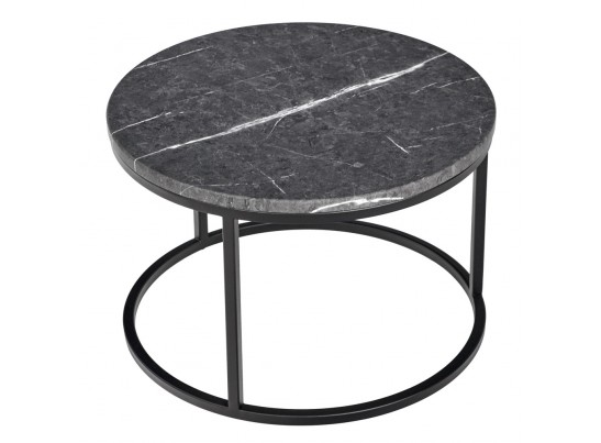 Набор кофейных столиков Tango серый мрамор с чёрными ножками, 2шт в Ростове-на-Дону