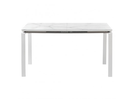 Стол Areal раскладной 140-180х80х75 белый мрамор с белыми ножками в Ростове-на-Дону