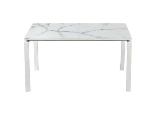 Стол Areal раскладной 140-180х80х75 белый мрамор с белыми ножками в Ростове-на-Дону