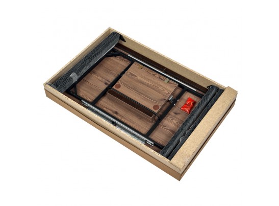 Стол Dublin раскладной 110-140х70х77 лиственница горная с чёрными ножками в Ростове-на-Дону