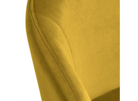 Стул-полукресло Emil горчичный с золотыми ножками в Ростове-на-Дону