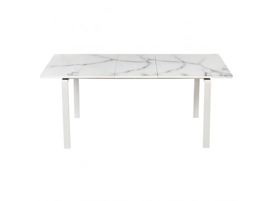 Стол Areal раскладной 140-180х80х75 белый мрамор с белыми ножками в Ростове-на-Дону