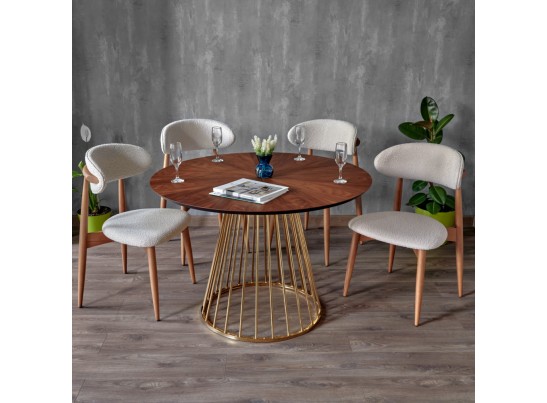 Стул Lucas латте букле с ножками цвета орех в Ростове-на-Дону