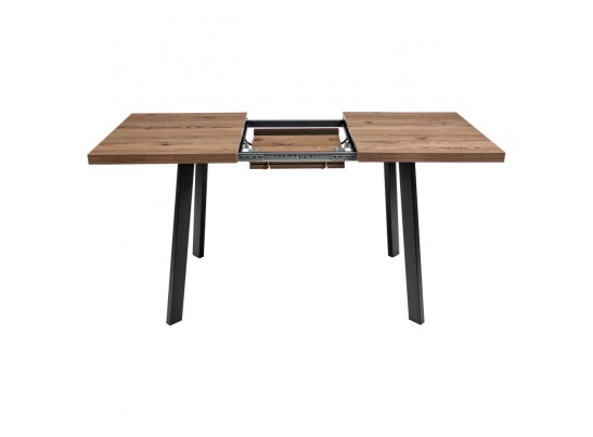 Стол Dublin раскладной 110-140х70х77 лиственница горная с чёрными ножками в Ростове-на-Дону