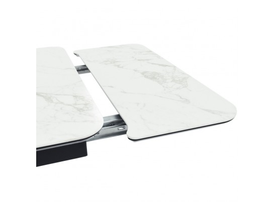 Стол Vito раскладной 120-184x80x75см, керамогранит белый мрамор, чёрный в Ростове-на-Дону
