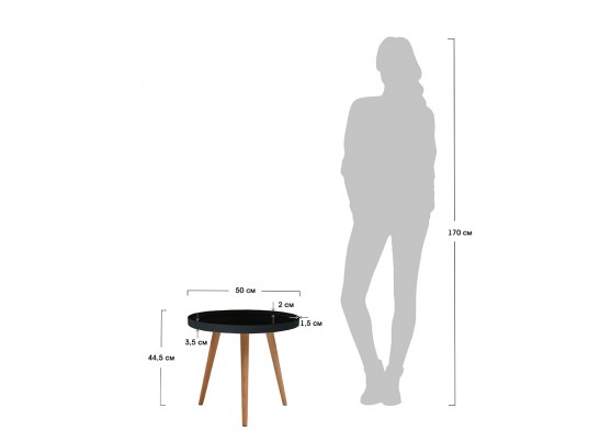 Столик кофейный Aurora чёрный в Ростове-на-Дону