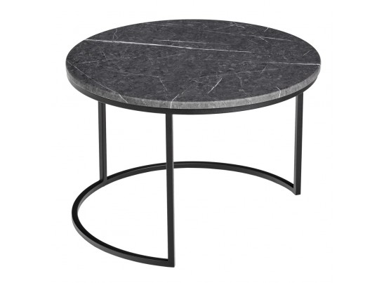 Набор кофейных столиков Tango серый мрамор с чёрными ножками, 2шт в Ростове-на-Дону