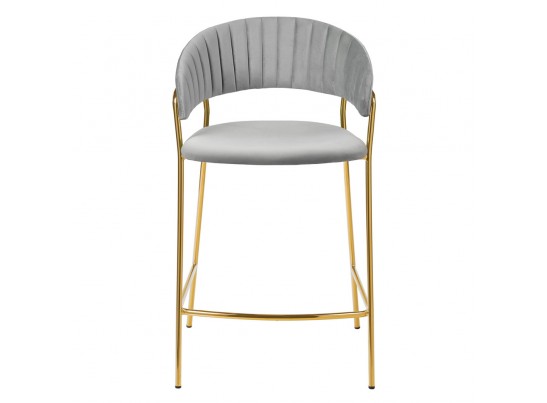 Комплект из 2-х стульев полубарных Turin серый с золотыми ножками в Ростове-на-Дону