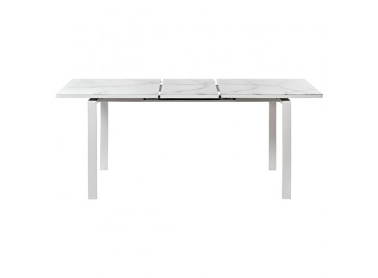 Стол Areal раскладной 140-180х80х75 белый мрамор с белыми ножками в Ростове-на-Дону