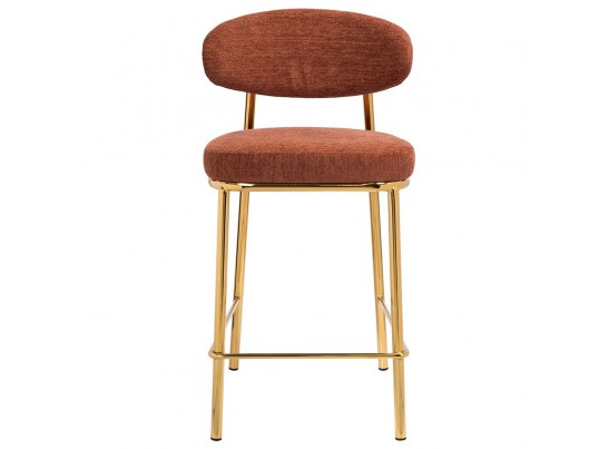 Стул полубарный Lucas 2 терракотовый шенилл с золотыми ножками в Ростове-на-Дону