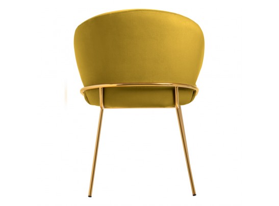 Стул-полукресло Emil горчичный с золотыми ножками в Ростове-на-Дону