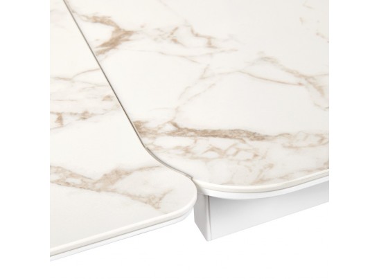 Стол Vito раскладной 120-184x80x75см, керамогранит белый мрамор, белый в Ростове-на-Дону