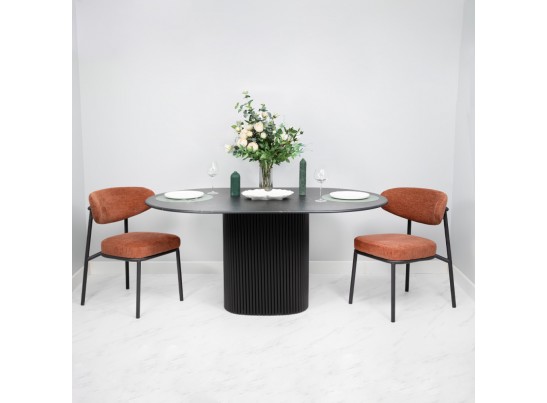 Стул Lucas 2 терракотовый шенилл с чёрными ножками в Ростове-на-Дону