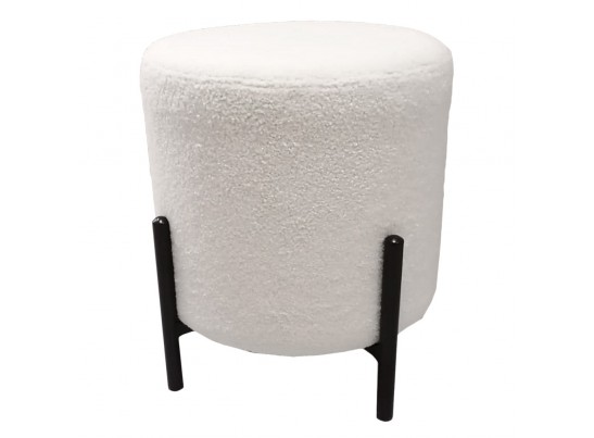 Стул-пуф Otis белый, искусственный мех в Ростове-на-Дону