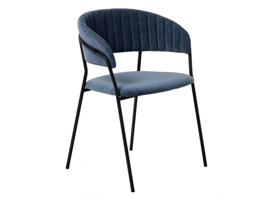 Комплект из 2-х стульев Turin синий вельвет с чёрными ножками в Ростове-на-Дону