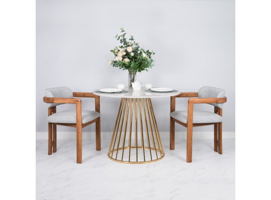 Стул Rich рогожка бежево-голубая с ножками цвета орех в Ростове-на-Дону