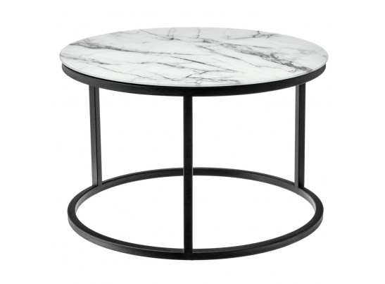 Набор кофейных столиков Tango белый мрамор с черными ножками в Ростове-на-Дону