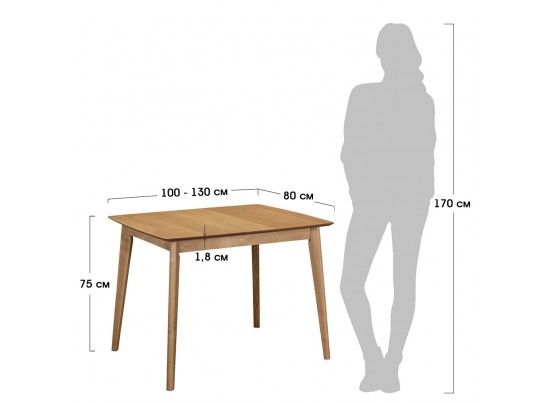 Стол Oslo 100-130 x 80см, шпон Орех миланский, орех миланский в Ростове-на-Дону Стол Oslo 100-130 x 80см, шпон Орех миланский, орех миланский в Ростове-на-Дону