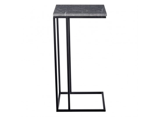 Придиванный столик Loft 35x35см, серый мрамор с чёрными ножками в Ростове-на-Дону