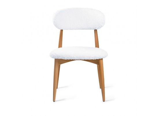 Стул Lucas белый искусственный мех с ножками цвета орех в Ростове-на-Дону