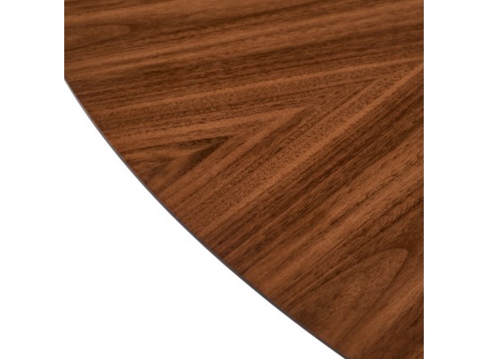 Стол Liverpool диам.110см, шпон орех лучевой набор, с чёрными ножками в Ростове-на-Дону