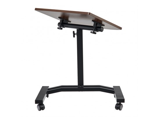 Стол многофункциональный на колёсах, 48x40 см, «РОЛЕТ», 1 ножка, регул.высота, мдф, металл, тёмн. дерево, чёрный в Ростове-на-Дону
