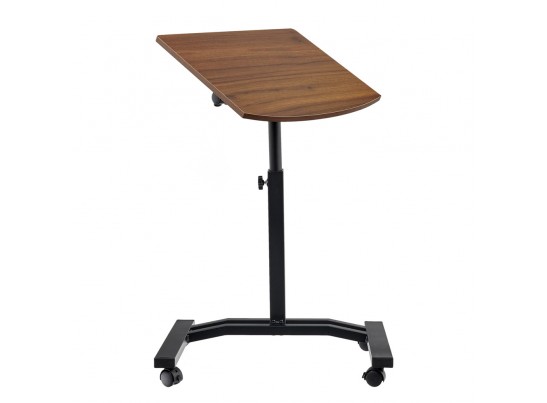 Стол многофункциональный на колёсах, 48x40 см, «РОЛЕТ», 1 ножка, регул.высота, мдф, металл, тёмн. дерево, чёрный в Ростове-на-Дону