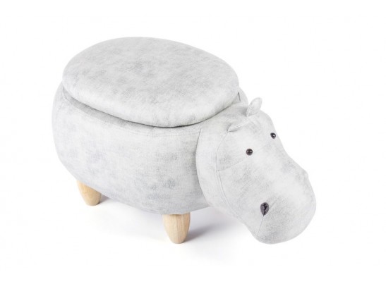 Пуф Бегемот с отсеком для хранения светло-серый в Ростове-на-Дону