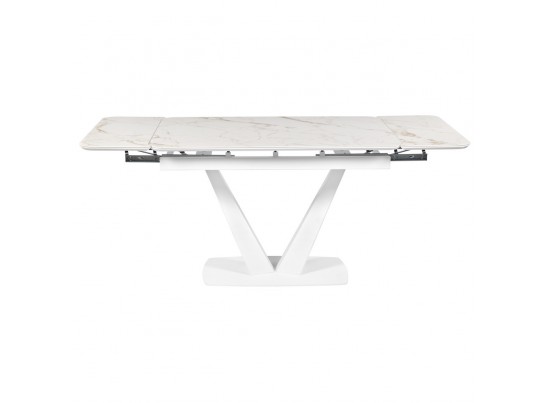 Стол Vito раскладной 120-184x80x75см, керамогранит белый мрамор, белый в Ростове-на-Дону