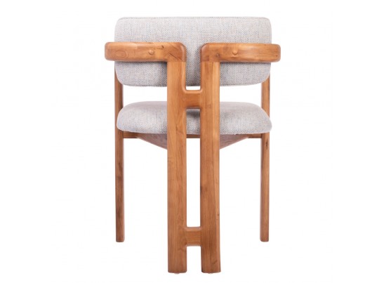 Стул Rich рогожка бежево-голубая с ножками цвета орех в Ростове-на-Дону